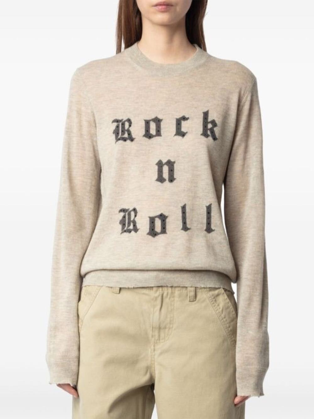 Zadig & Voltaire Ivy Rock N Roll Graphic Cashmere Sweater Small S